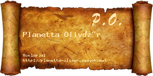 Planetta Olivér névjegykártya